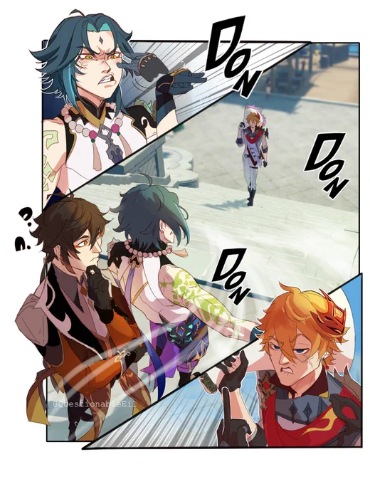 Peace in Liyue Harbor. ?️??️

#genshinimpactfanart #Genshin_Impact #原神 #chili #タル鍾 #公钟 #타르종려 #xiao #zhongli #childe 