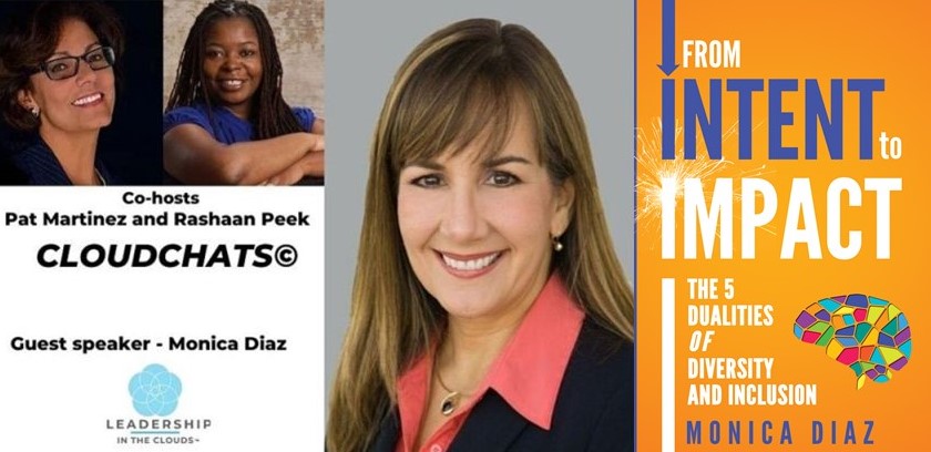 monica_diaz1's tweet photo. Thank you Pat Martinez and @RashaanPeek for the engaging @leadintheclouds podcast on my book, including the impact of "A" words: Assimilation, Acculturation and Affirmation. Listen to the podcast here: https://t.co/aCA4szBjeF.
#INTENTtoIMPACT #diversity #inclusion #leadership https://t.co/oeYWpG7XaK