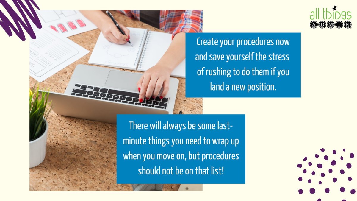 JuliePerrine's tweet photo. Now is the time to develop and update your procedures as you wrap up the year! This will ensure that you're prepared during the rush of the new year, if you land a new job, or if you take on different responsibilities. πβ
#ProceduresPro #ProceduresMadeSimple https://t.co/4nO1w9M0gl