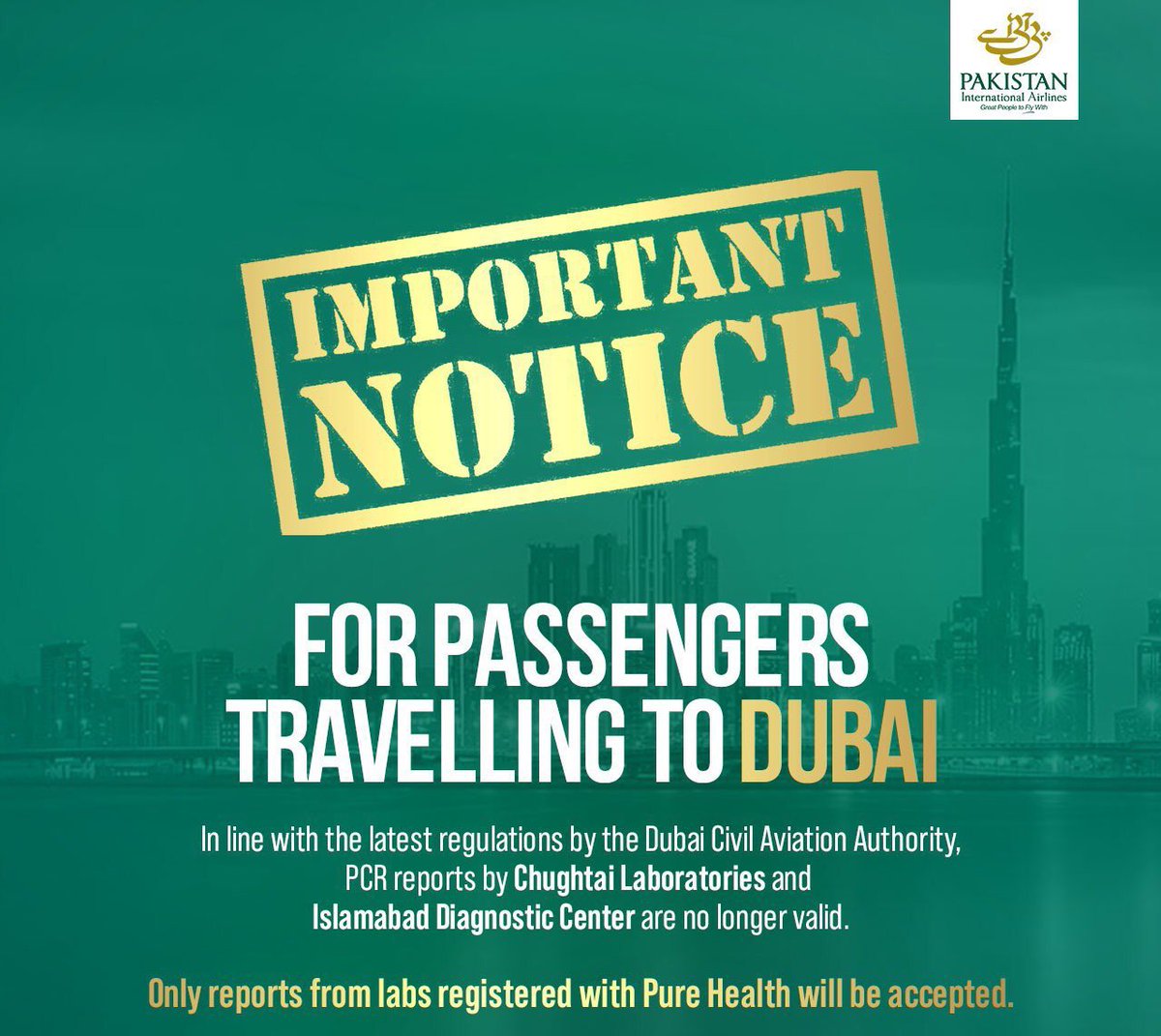 Faseeh Mangi On Twitter Dubai And Some Other Airlines Banned Covid 19 Test Results From Chughtai Lab