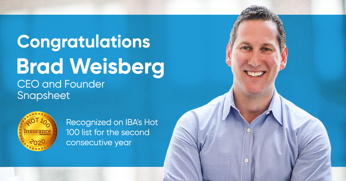 SnapsheetInc's tweet photo. Congratulations to our CEO and founder @bweisberg15, and all the leaders who are helping the industry to thrive despite epic unpredictability. Cheers to the @InsuranceBizUS Hot 100! https://t.co/XAKhO5kFRS https://t.co/4KUqIgVuUe