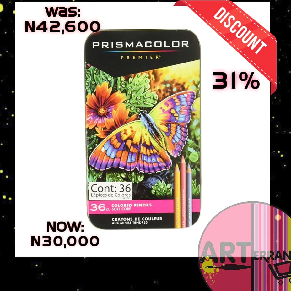 ErrandArt's tweet photo. Prismacolor  Premier Colored Pencils, Soft Core, 36 Piece

 WAS:🔖N42,600❗❗

NOW: 🔖30,000❗❗

Features &amp; details

Soft, thick cores are perfect for shading and shadows

Ultra smooth, even color laydown

Lightfast, richly saturated pigments https://t.co/5AH6MiZXbk