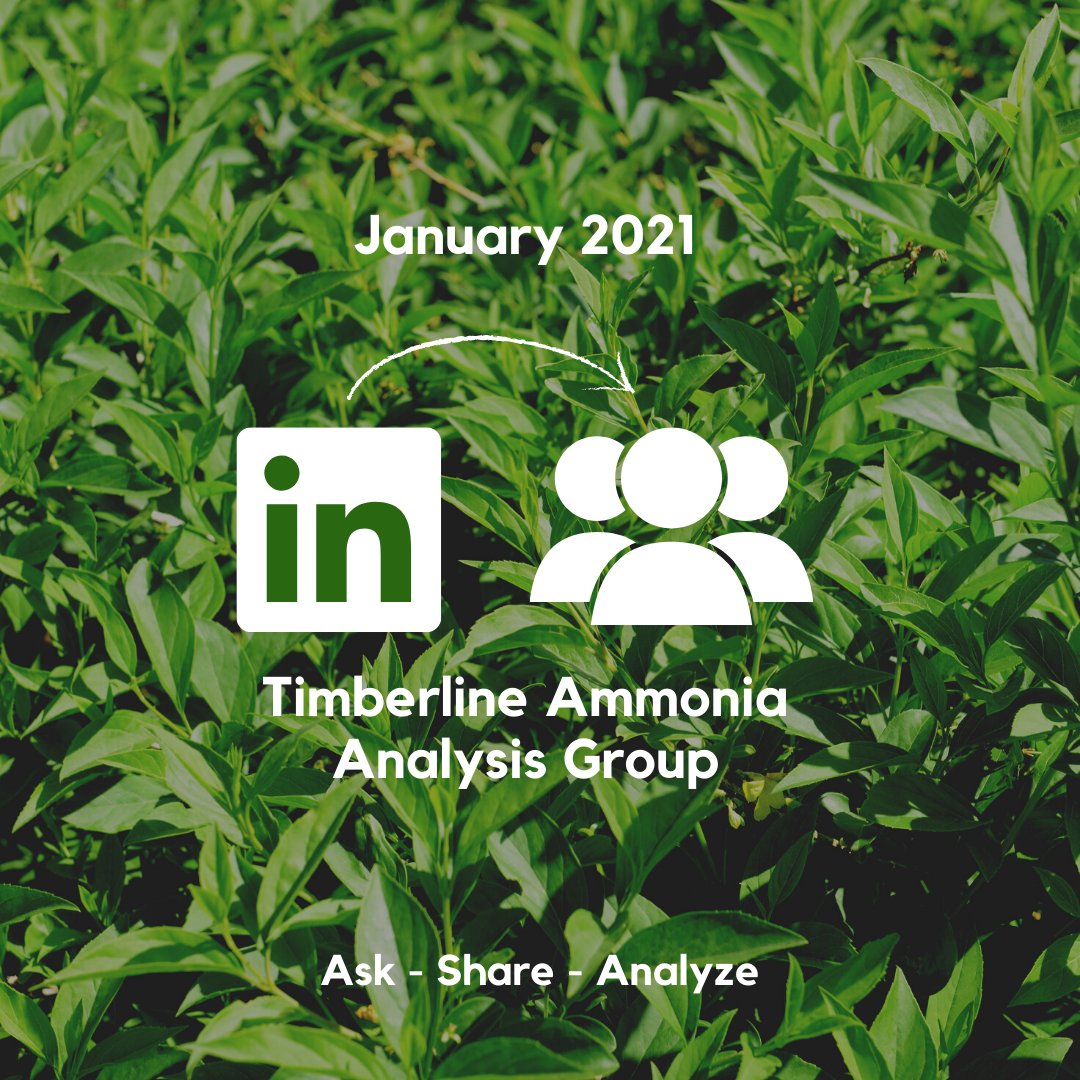 timberline_int's tweet photo. Coming in January 2021, Timberline will starting an official Ammonia Analysis Group on LinkedIn. 🌱 It will be open to Timberline ammonia analyzer users as well as ammonia nitrate analysis enthusiasts! Go to https://t.co/uxn06RQ4DO for more details 🤓 https://t.co/tauSBZk2Lw