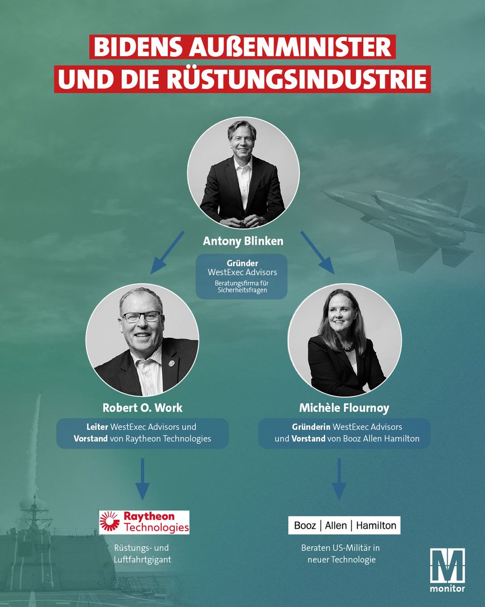 Der designierte US-Außenminister Antony #Blinken und seine Verbindungen in die Rüstungsindustrie. Mehr dazu auf unserem YouTube-Kanal (Link im Thread)
