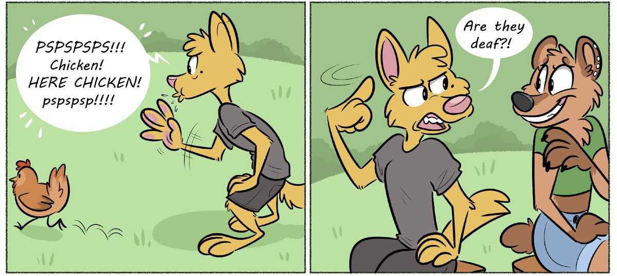 clairebearart's tweet photo. "Chicken"

He's no chicken whisperer,
but he's all mine♡♡♡♡
This happened a while ago and
I thought it was too cute not to draw.

#toontailscomics #toontails https://t.co/M57jHQkBum
