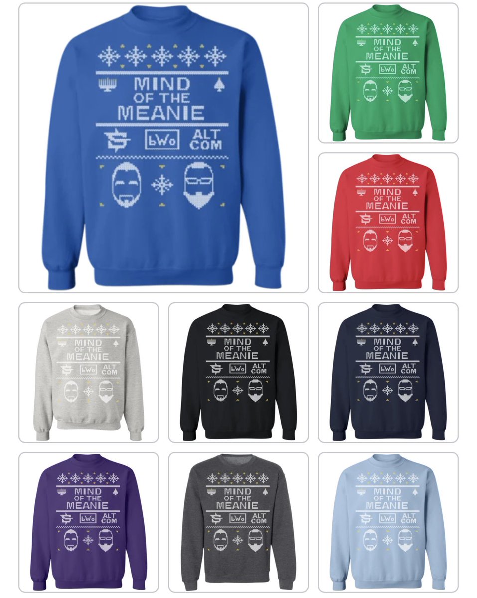 Want this amazing Ugly #Christmukkah sweatshirt designed by the great <a href="/AndySlichter/">Andy Slichter</a>??  Well for just $5 you can join patreon.com/MindoftheMeanie and get this and much more exclusive merch!!!