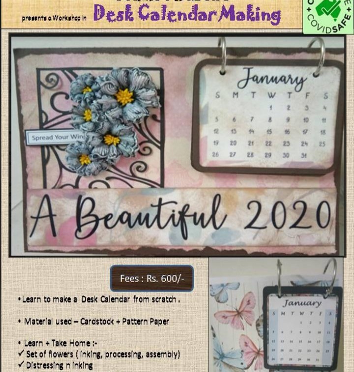 artzonepune's tweet photo. #CoronaSafetyMeasures #OfflineClass #CalendarMaking #Customised #Calendar2021 #FlowerMaking #WorkshopsinPune #Pune #Deccan
Learn to make a Desk Calendar from scratch @ Studio Artzone
~ 30 Nov'20 (Mon) ; 11am to 2pm. Rs.600/-
For Registrations / Details , contact us on 9822254472 https://t.co/9EJ7DmoZxr