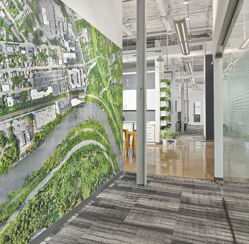 SpringMill1909's tweet photo. Shout out to our friends on campus, @EPAMSYSTEMS &amp; their gorgeous office space!  We love their industrial vibe with pops of color! At EPAM, they do everything from software engineering to cyber security to digital healthcare solutions. Looking good EPAM, we’re happy to have you! https://t.co/FV3WWLK0rA
