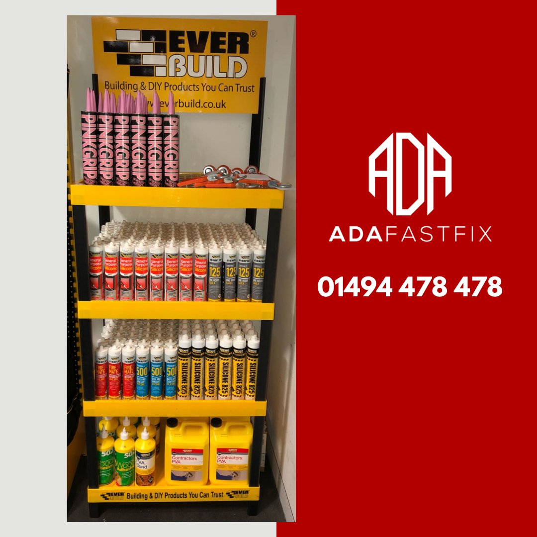 ADAFastfix's tweet photo. Our new Everbuild Building Products Ltd stand boasting only a fraction of the range we stock! 
Take a look at our website or give a call for our full range of products. 👍
#TradeCounterTuesday #AdaDelivers https://t.co/HjsU7f0t0O