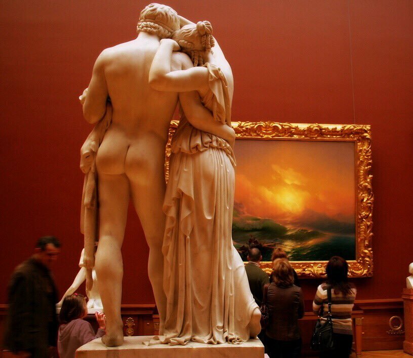 Faun and Bacchante, 1837 by Boris Orlovsky, 1837. The State Russian Museum (Mikhailovsky Palace).
#sculpture #faunandbacchante #mikhailovsky #saintpetersburg #borisorlovsky