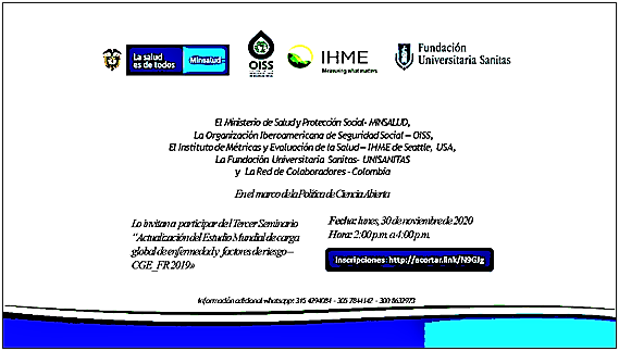 OissPeru's tweet photo. @OissAndino invita: Actualización del Estudio Mundial de Carga Global de Enfermedad y ...

30 noviembre
2 pm Hora Colombia

Inscripción: https://t.co/KtER5PdABg
Agenda: https://t.co/iSJlkqVHpG

@D_Magisterial @Minsa_Peru @MTPE_Peru @EsSaludPeru @SuSaludPeru @SBSPERU @pcmperu https://t.co/SGipB71Vw8