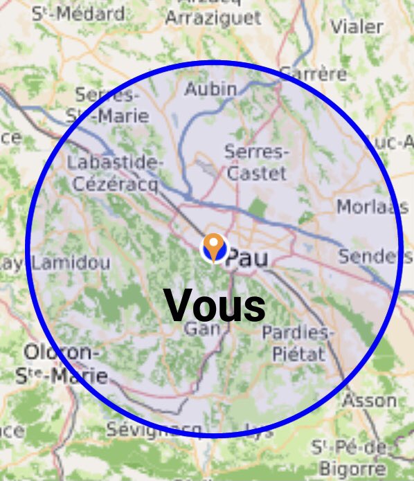 nicolaf64000's tweet image. Découvrez la zone de 20 kms autour de chez vous avec mon application 20kms ( vol d’oiseau) + attestation ici : play.google.com/store/apps/det… 🙂 PS : pour ceux qui avaient déjà l’application 1km il suffit d’aller dans les réglages et de mettre 20kms. #android #confinement #20kms #appli