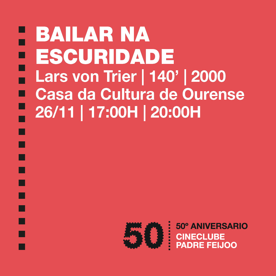 cineclubepf's tweet photo. Hoxe proxectamos 🎥"Bailar na escuridade" de Lars von Trier. #50CCPF

👉"Cautivadora e fermosa." - Kim Newman

📍Sesións ás 17h e ás 20h na Casa da Cultura (rúa Concello 11, #Ourense).
Como xa sabes, o aforo é limitado, con prioridade para socios/as.
🎟️De balde! https://t.co/1RAIKP2YrS