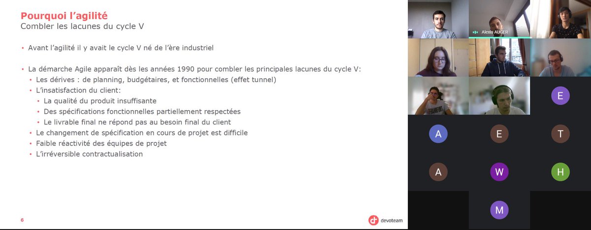 Nous sommes très heureux d’avoir pu prendre part à une formation sur la méthode Agile dispensée par notre #partenaireenor  @DevoteamFrance. Un grand merci pour leur présence en ces temps particuliers. #WeAreJE #VieAssoECE