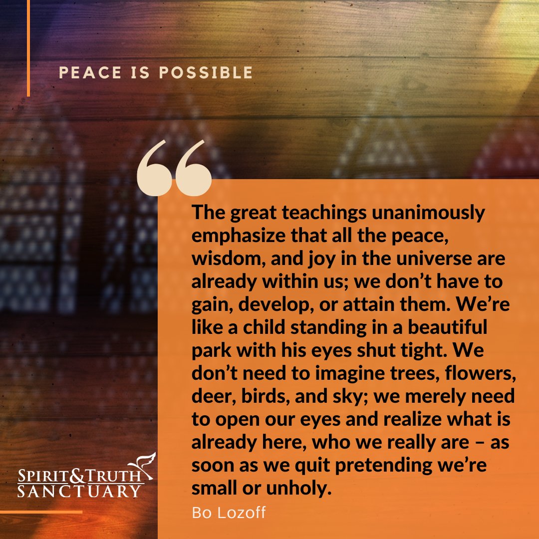 depaulk's tweet photo. "The great teachings unanimously emphasize that all the peace, wisdom, and joy in the universe are already within us..." - Bo Lozoff
#spiritandtruthsanctuary #60years #whosoeverwill #fullyawake #creating #radicallyinclusive #love #hope #peace https://t.co/4VKY6OXakk