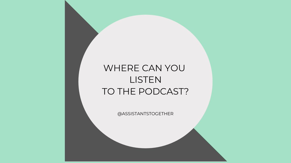 You can listen to the podcast anywhere you like to listen to podcasts. You can also listen to it on the website - link in bio.
#assistants #executiveassistant #podcasts #assistants #assistant https://t.co/9USSynzOaa