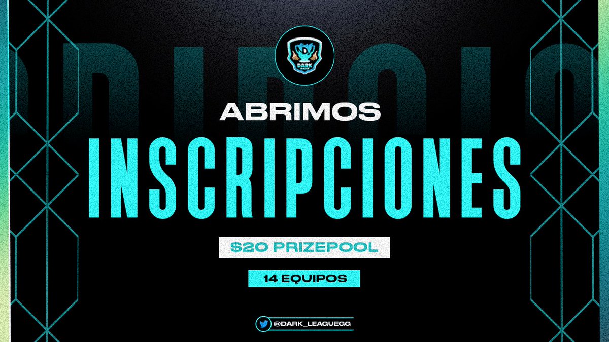 Abrimos inscripciones para la 2da edición de la DL, los requisitos para participar son:

🔸️Seguir a <a href="/Dark_LeagueGG/">DARK LEAGUE🏆</a> 
@ChilenaRaza @TioJJOficial @KanjiBS 
🔸️Dar RT y FAV a este post
🔸️Mencionar 2 equipos
🔸️Conseguir 10 rts mencionandonos

💰$20 USD PREMIOS

▶️ Pruebas al MD