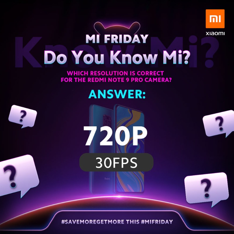 XiaomiUK's tweet photo. Did you get it right? The correct answer for #KnowMi Question 2 is... #RedmiNote9Pro records slow motion at 720p and HD video at 30fps. 📽️

Save £70 on the device this #MiFriday: https://t.co/8yXMJumSya

#SaveMoreGetMore #TheLegendContinues #BlackFriday https://t.co/G93zDXcRt4