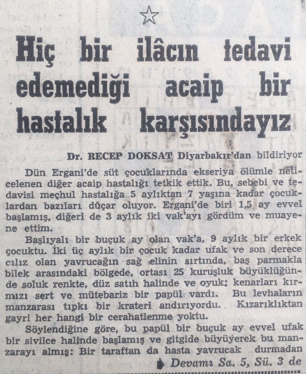 “Hiçbir ilâcın tedavi edemediği acayip bir hastalık karşısındayız” haberleri çarşaf çarşaf çıkıyor gazetelerde. Fakat Diyarbakır’ın sesi duyulmuyor. Gerçek bir Diyarbakır aşığı ve halk adamı olan  #SelahattinYazıcıoğlu, dağ köylerindeki çamurlara bata çıka araştırma yapıyor.