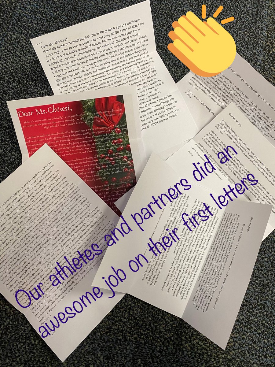 IkeUnify's tweet photo. Our Athletes &amp; Partners building relationships with members of the HE Commission for Senior Citizens in the Senior Pen Pal program! Letters from and to seniors! Thank you @HoffmanTweets for the opportunity to connect with seniors in our community! @D54schools @IkeEagleNews https://t.co/bowBhTVeAZ