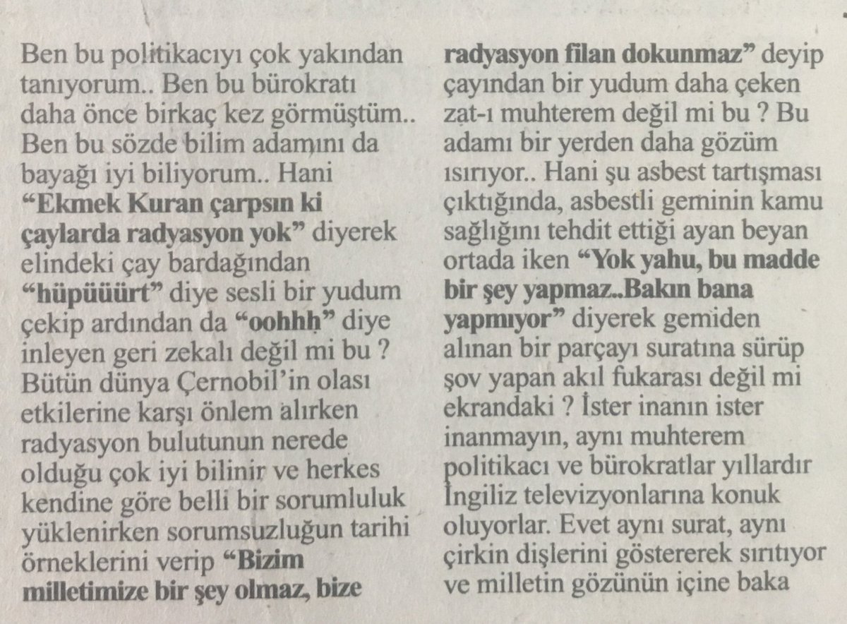 “Bize Bir Şey Olmaz Abi” başlıklı bu yazıyı, 20 küsür yıl önce yazmış @ZaferArapkirliSağlık alanında tedbirler almadan önce önemli sosyolojik ve kültürel sorunları çözmemiz gerektiğini de işaret ediyor. İdarecilerimizi ve toplumumuzu uyarıyor  #SelahattinYazıcıoğlu da uyarmıştı