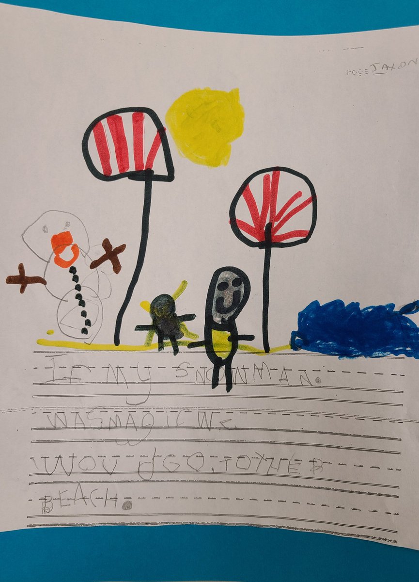 A great day for making snowmen and writing about them! What would you do if your snowman was magic and could stay with you all year without melting? ⛄