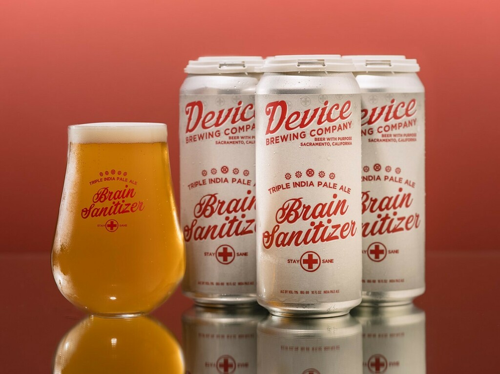 Beer #1 of our double can release tomorrow is the return of Brain Sanitizer Triple IPA...but this time with a fresh, new label and a fancy new branded Rastal glass to go with it! ⁠
⁠
We brew Brain Sanitizer with Sultana™, Chinook, and Amarillo™ hops.… instagr.am/p/CH_H7zxnsDC/