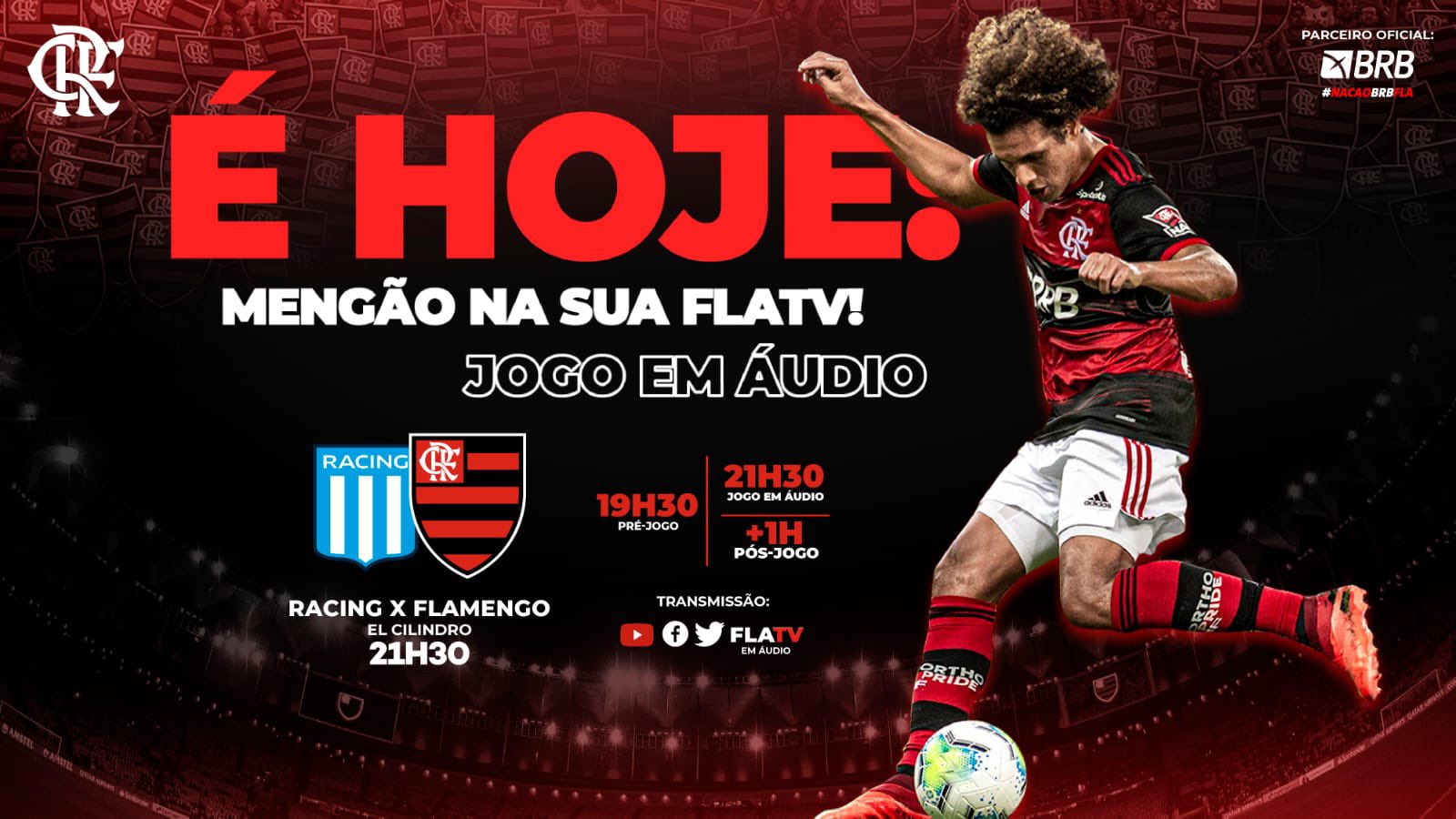 Flamengo on X: Alô, Nação! Daqui a pouco tem Mengão ao vivo na #FLATV! Vem  com a gente! O pré-jogo começa às 12h30! #ClubWC #OSonhoDaNação   / X