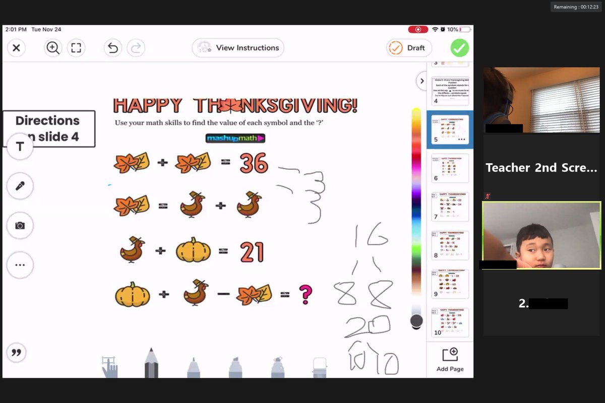 TiniMs's tweet photo. Student choice for the Workplaces portion of Math today! Happy Thanksgiving! #inspire96 https://t.co/grmrLfQB2C