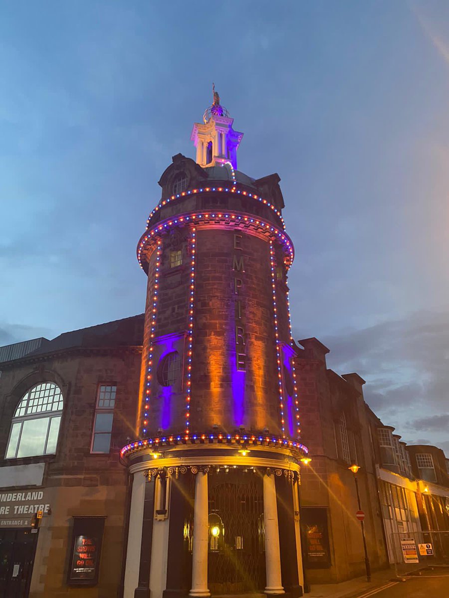 We’re proud to light our theatre in tribute to the wonderful John Hays, founder of <a href="/HaysTravel/">Hays Travel</a> A great friend and neighbour, he was a remarkable person who will be much missed by us all.