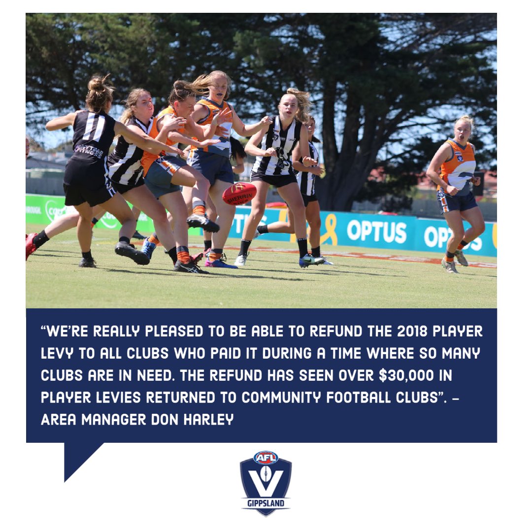 Every club in Gippsland that paid the 2018 player levy has now received a full refund!
