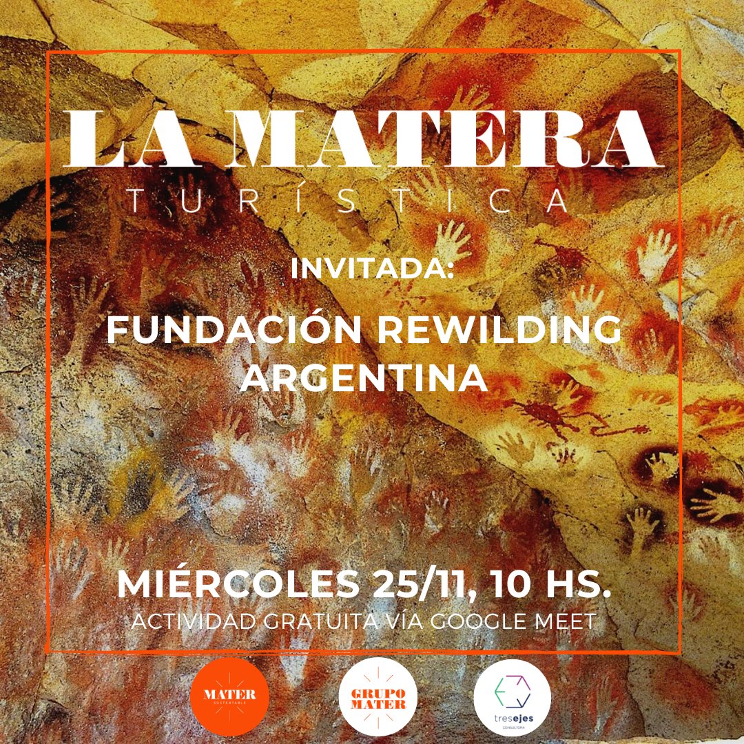matersust's tweet photo. Mañana 25/11, 10 Hs. en nuestros desayunos gratuitos de #LaMateraTuristica nos visita @RewildingArg juntos vamos a explorar la naturaleza, las comunidades y los proyectos que buscan llevar alegría a las almas de locales y visitantes. Inscribite en: https://t.co/Pn0Hn9kNsy https://t.co/eWnDxPMFZO