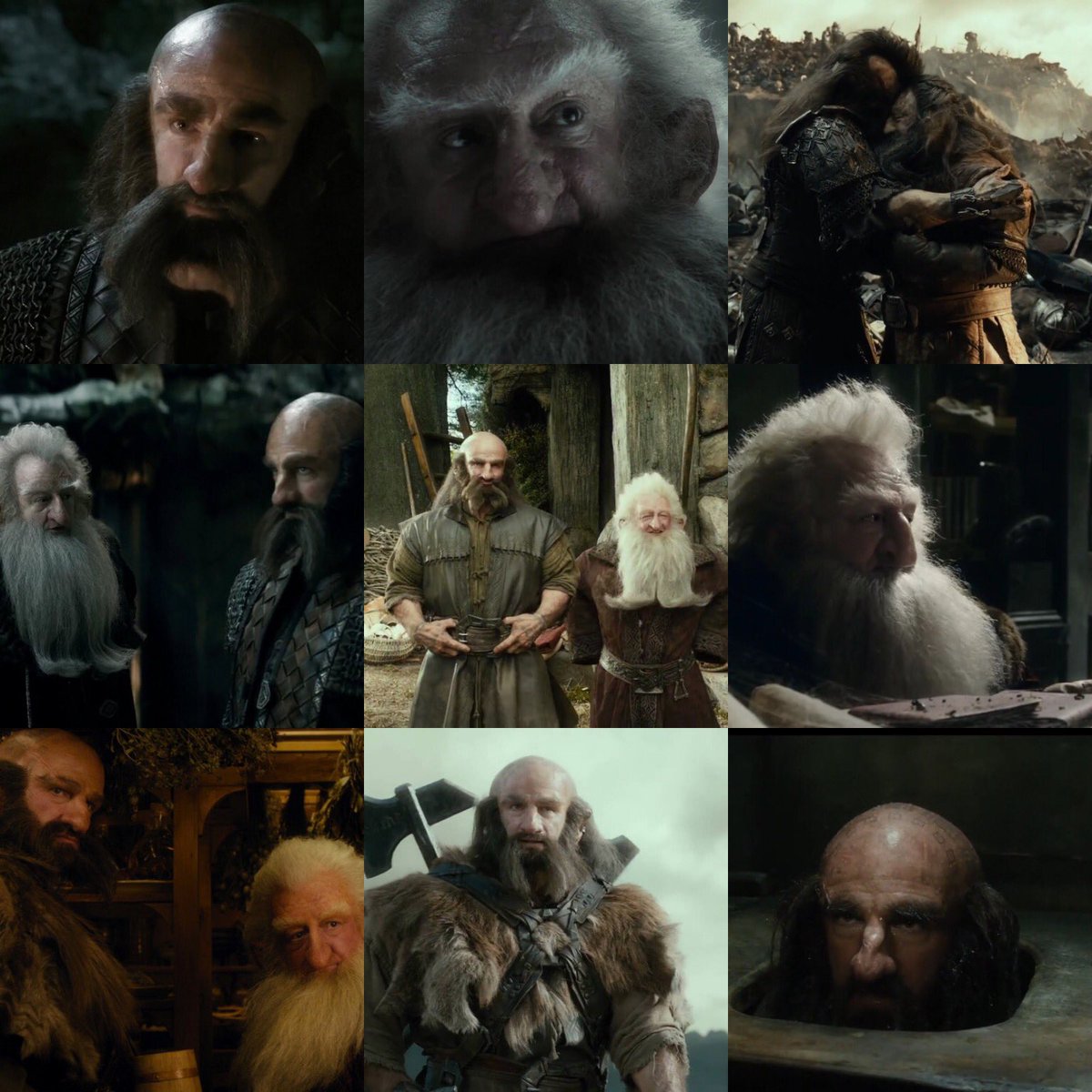 Balin and Dwalin, sons of Fundin and loyal companions of Thorin Oakenshield.