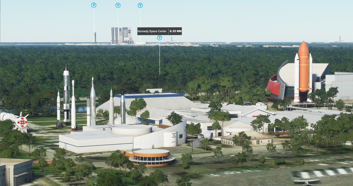 AquilaSimX's tweet photo. @MSFSofficial released World Update #2 (USA) today which adds Kennedy Space Center visitor's center.  Excellent! 🏆 However, the VAB and the launch complexes around Kennedy are still missing.  If you haven't done so yet, download my free addon: https://t.co/IjJTmwzDea 🚀🙂 https://t.co/V8F7D31hJ0