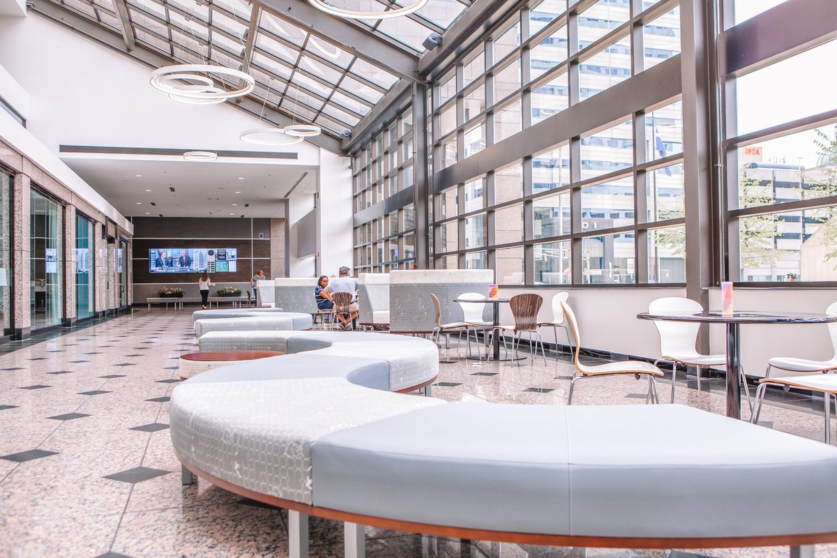 SchottXchange's tweet photo. Furniture #ComingSoon to a Parkwood Crossing Lobby! When Capital Center began a major lobby overhaul, schottXchange collected the existing lobby furniture to repurpose it.  We can't wait to show you what it looks like in its new home! https://t.co/MMQMKOFHoF