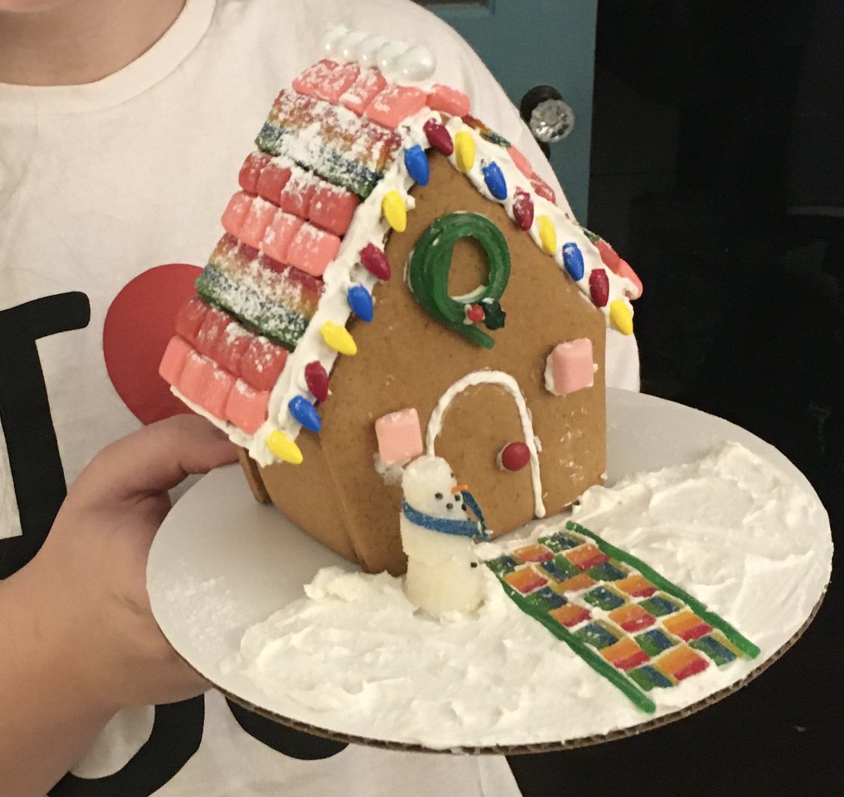 FillmoreBen's tweet photo. Bulk gingerbread houses using custom 3D printed cookie cutters.  Family fun, yo. https://t.co/VzEjPMcnbX