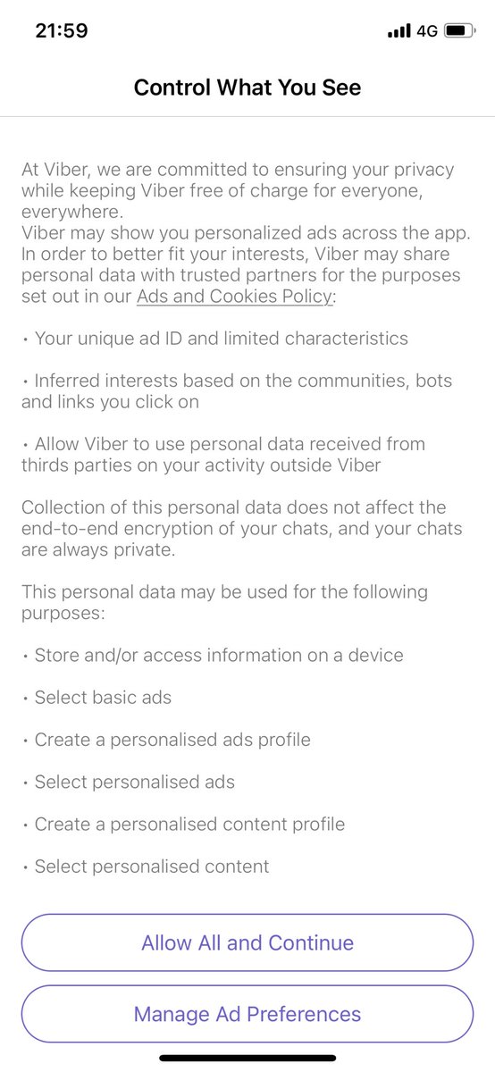What’s up with #viber’s latest ad preferences. Seems like next level legal copywriting. Doesn’t feel very #GDPR friendly.