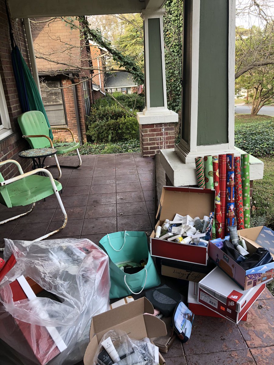 BoxFromHome1's tweet image. We had a great time today working with @myfox8 and @FOX8CindyFarmer to film and spread the word! Here’s a sneak peak into our donations, see the full story monday at 7:15 and next thursday at 5:00!