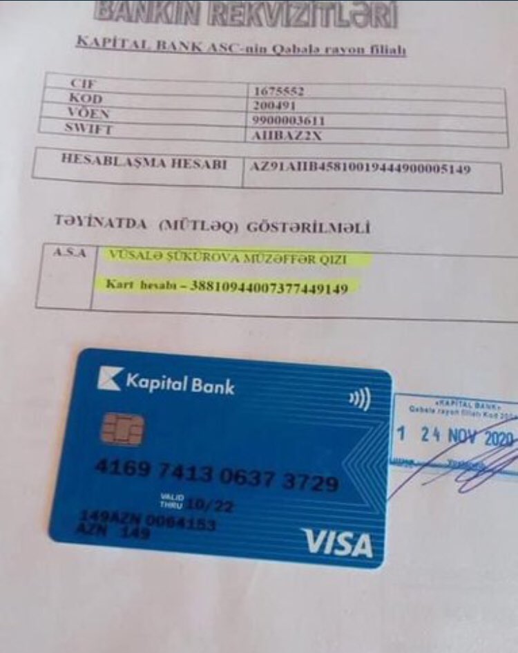 Salam Bu əsgərin adı Elçindir.Qəbələdəndir.Çox kasıb ailədəndir.Döyüşdə ürəyindən qəlpə yarası alıb.Bir qulağı eşitmir və bir gözü görmür. Mümkün qədər paylaşın. 🙏🏻 

#Karabakh #karabakhisazebaijan #esger #StartUp #Azerbaijan