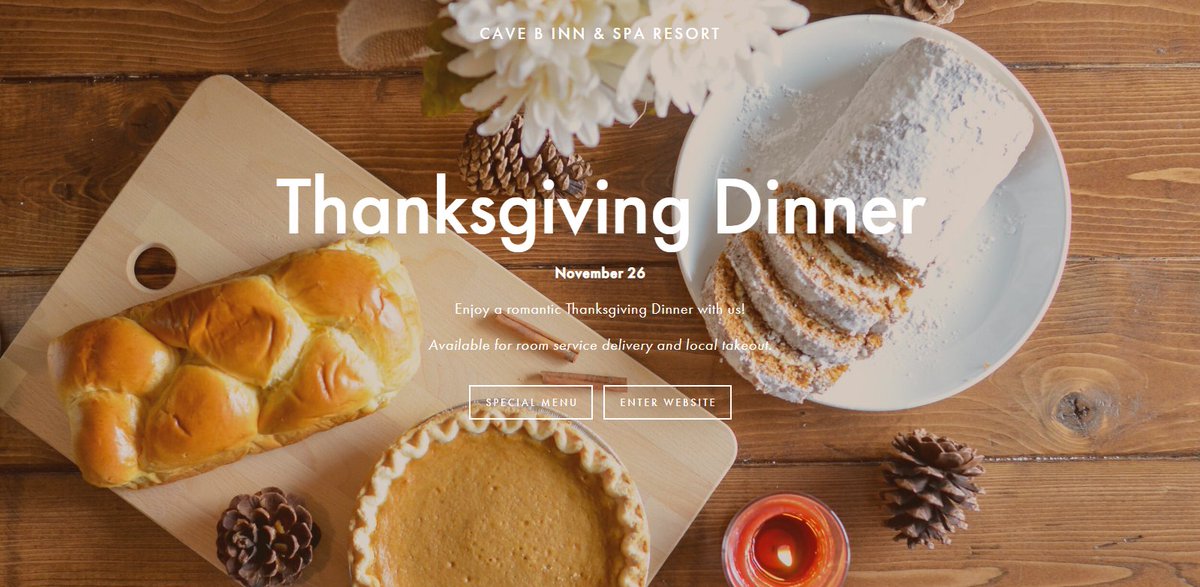 CaveBResort's tweet photo. Join us for a special Thanksgiving! https://t.co/3x3sgZzAPz