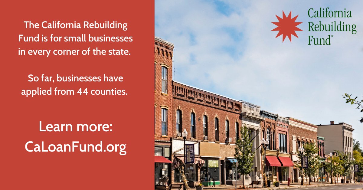 Officially launched by the <a href="/CAgovernor/">Governor Gavin Newsom</a> last week, the #CARebuildingFund looks to support #CA's #SmallBusinesses by offering flexible, affordable capital and free advisory services through community-based lenders.

Apply for a loan at CALoanFund.org.