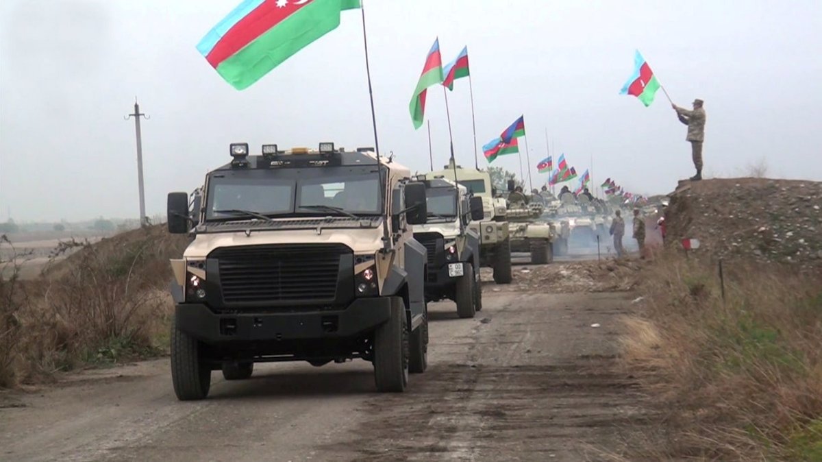 TRTWorldNow's tweet photo. Azerbaijani army enters Kalbajar region, which has been under occupation for 27 years, as part of an agreement between Baku, Moscow and Yerevan https://t.co/JtkUA1t9QI