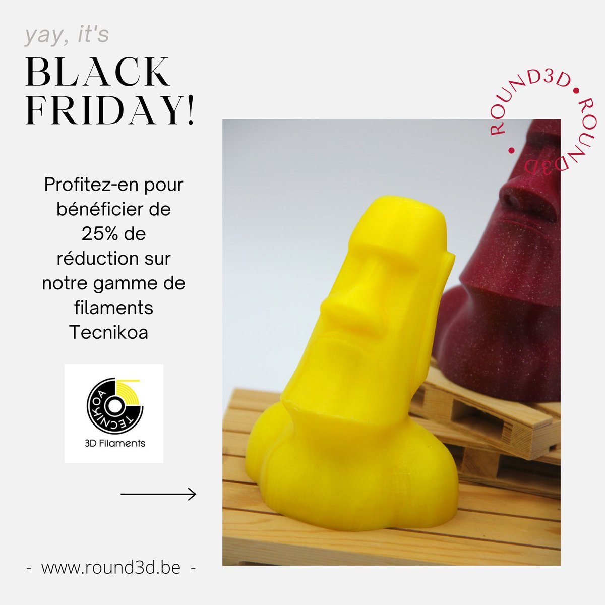 round3_d's tweet photo. Ne le manquez pas ! Le Black Friday est bientôt là chez Round3D ! 
 
Venez bénéficier de réductions jusqu’à -25% sur une sélection de produits avec le code R3DFRIDAY du 27/11/2020 au 30/11/2020. 

https://t.co/RMYBjV3vZ5  #blackfriday #3Dprinting #3D #impression3D  #round3d https://t.co/FfssF7m6nz