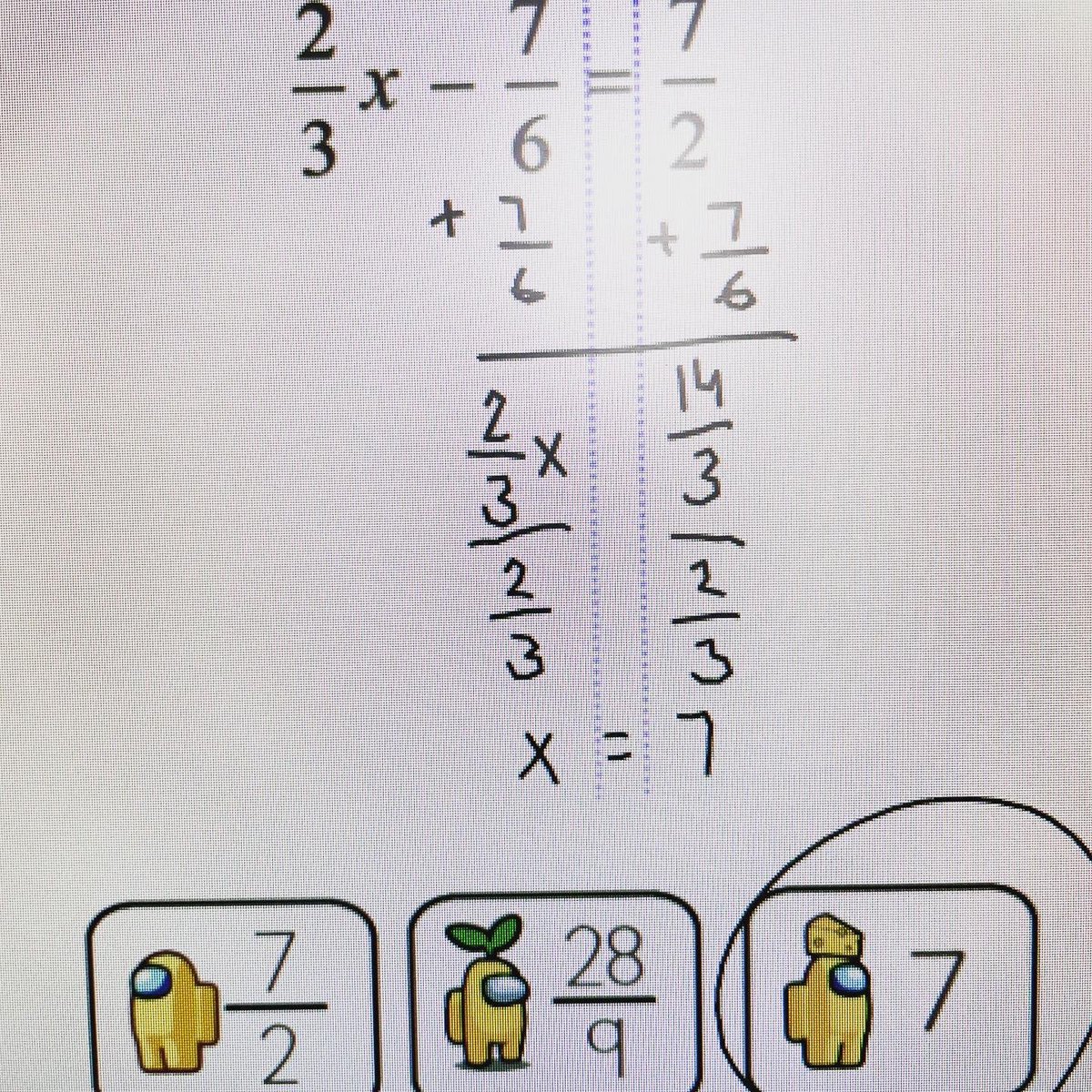 mathismythANG's tweet image. Solving Equations with Rationals . 　。　　　　•　 　ﾟ　　。 　　.　　　.　　　 　　.　　　　　。　　 。　. 　.　　 。　 ඞ