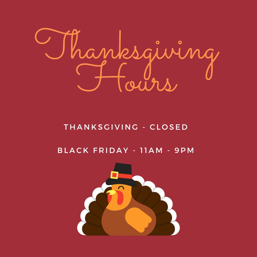 Damons_Hazleton's tweet photo. Please note that we will be closed on Thanksgiving Day and resume normal hours on Black Friday! We hope everyone has a great holiday! https://t.co/RRkfy9Trhe