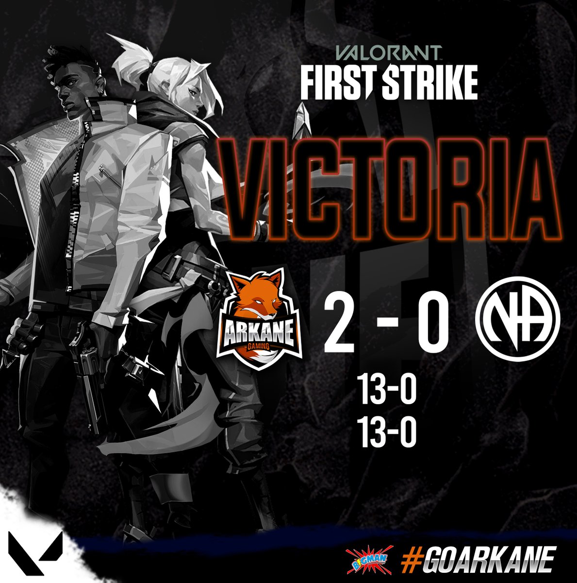 Arkane_Gaming_'s tweet photo. #GOARKANE los chicos del roster de VALORANT inician con el pie derecho derrotando en un BO3 13-0 13-0 al equipos de Redsanos https://t.co/ntLFruWwNW