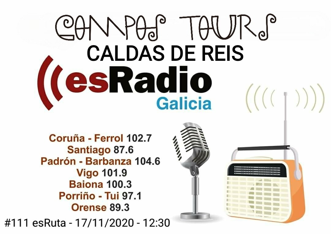 ComposTours's tweet photo. 📻🌍 #PODCAST #esRuta 1⃣1⃣1⃣ en @galiciaesradio sobre #CALDASDEREIS 🏞⛲ Escúchalo 🔊 https://t.co/6dPKpZ13YZ
Descubre #Galicia con @ComposTours💚🎙
#compostours #esradiogalicia #galiciaémoito #caldas #umia #españa #Turismo #galiciacalidade #turismogalicia #xacobeo #TurismoRural https://t.co/XvdVoNCRYG