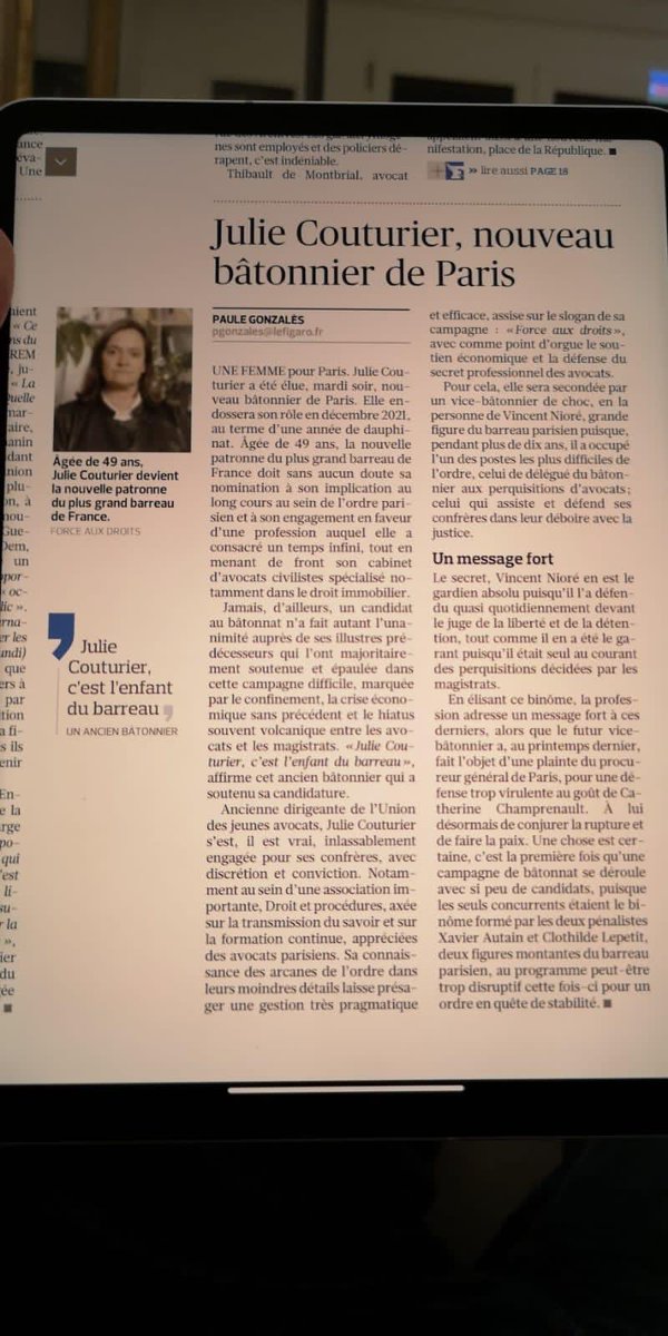 Le Barreau de Paris fier et rassemble ce soir ! Bravo pour cette magnifique élection Julie Couturier et Vincent Nioré !