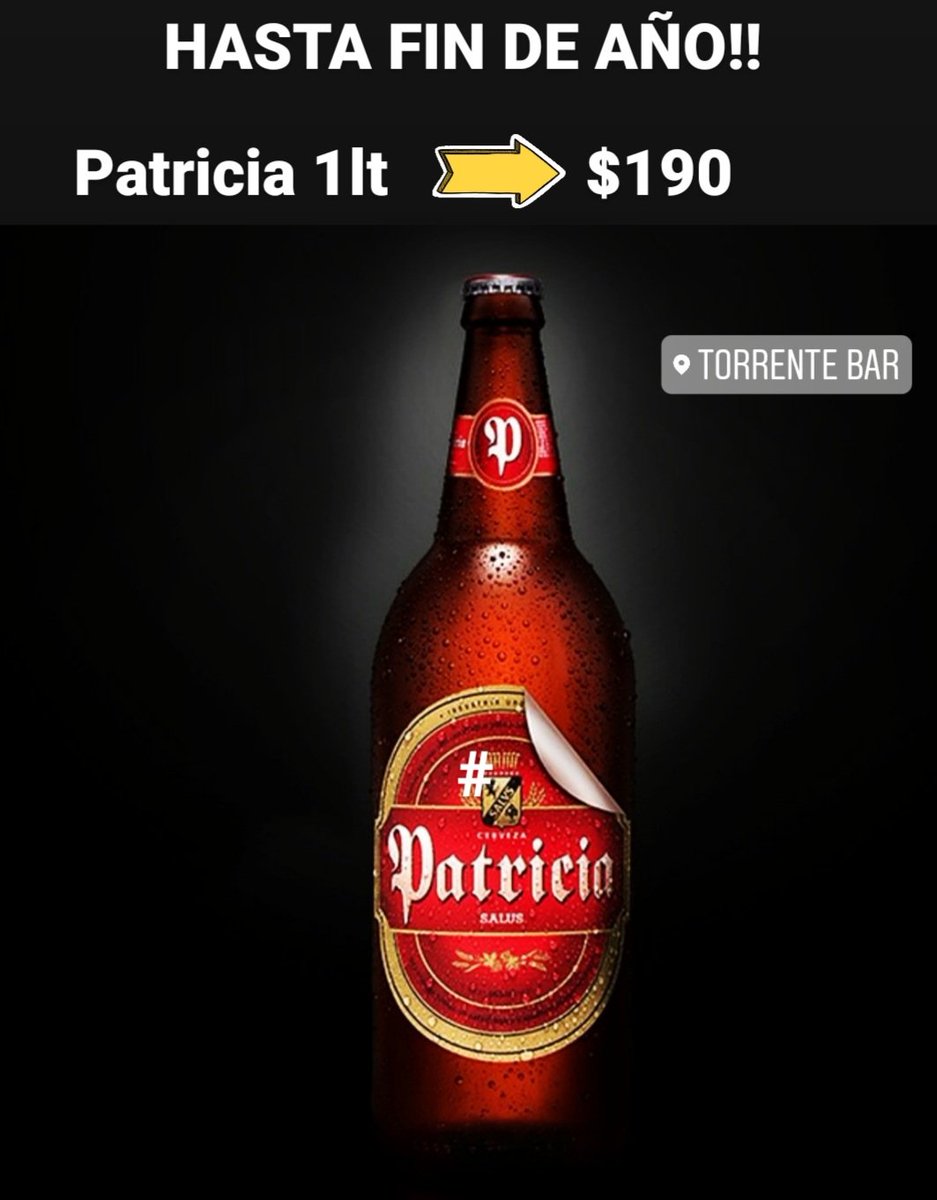 torrentebar's tweet photo. HASTA FIN DE AÑO!!

#PATRICIA 1lt 👉 $190

#chau2020 https://t.co/YEOj6p12C4