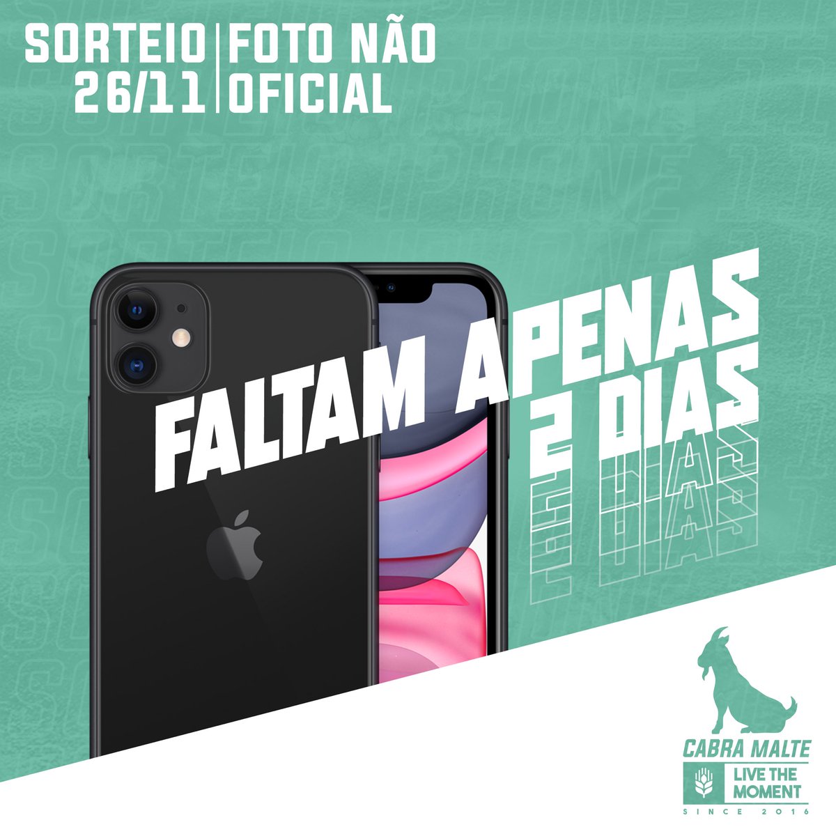 CabraMalte's tweet photo. Atenção!!!

Faltam somente dois dias para o sorteio em nossa página no Instagram!

Fiquem atentos, acompanhem nossos stories para não perder nenhuma informação e o mais importante, não deixe de participar!

#sorteio #iphone11 #sorteioiphone #cabramalte #appleiphone https://t.co/Ijf42PXkgD